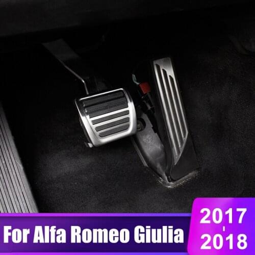 Stainless Steel Car Accelerator Pedal Brake Pedals Footrest Pedal Cover Interior Refit For Alfa Romeo Giulia Stelvio 2017 2018