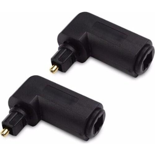 LBSC Toslink 90 Degree Digital Optical Audio Cable Adapter Male to Female ( 2-PACK )