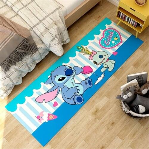 Cute Lilo Stitch Cartoon Carpet Children Room Playmat Short Plush Non-slip Bedroom Rugs Decoracion De Fiestas Y Eventos