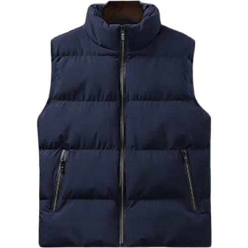 Mens Slim Coats Clothing Thick Cotton Padded Vest Winter Casual Waistcoat Male Sleeveless Jacket Plus Size 4XL Warm Overcoat New