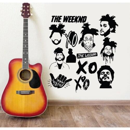 Weeknd Music Wall Stickers, Music Artist Fashion Stickers, Family Teenager Bedroom Decoration, Musical Instrument Store Decor 26