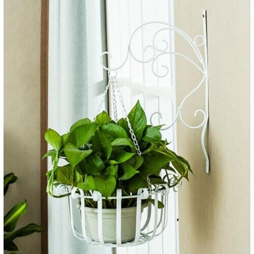 1 Pcs Iron Wall Hanging Flower Stand Brackets Hooks for Garden Basket Lantern Lawn Light Flower Pots Plant Hanger Gardening