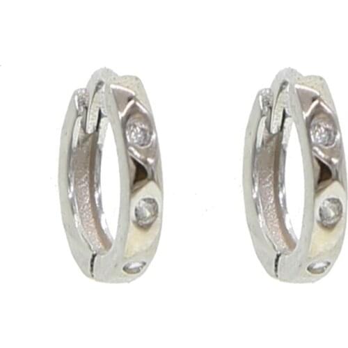 Real Sterling 925 Sliver Small Hoop earrings For Women cz paved mini round Earrings Hoop Fashion Mini Hoops EarRings jewelry