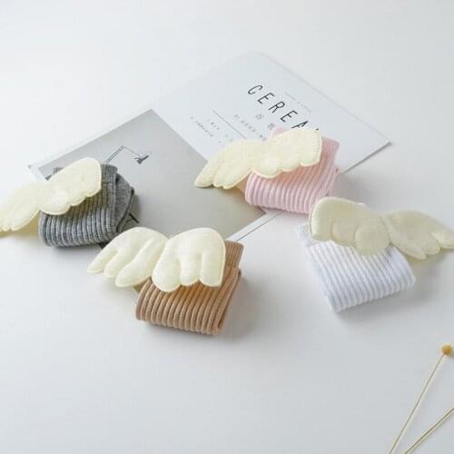 School girls socks cotton knee high long socks kids cartoon angel wing design baby socks children leg warmers 0-12Yrs
