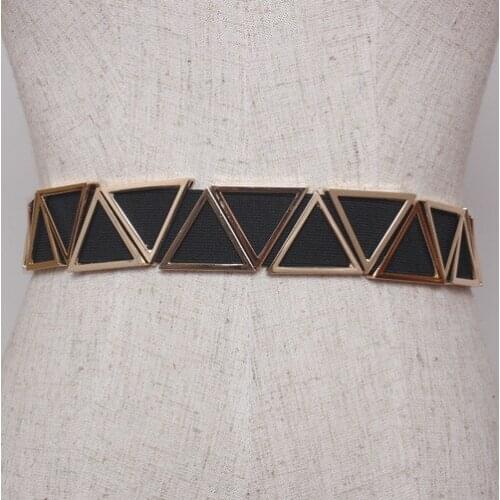New Elastic PU Leather Belts For Women Gold Metal Chain Waist Belt Dancing Girl Belt Female Accessories Dress