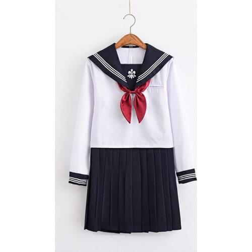 Hot Sales 2021 Spring New Embroidery Jk Uniform Short Long Sleeved Sailor Tops Pleated Skirt Suits College High School Uniforms
