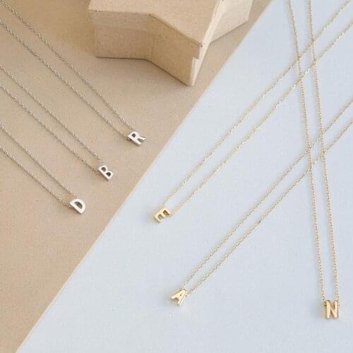 New Necklace 2021 Simple Letter Choker Necklace for Women 26-letter Initial Chain Necklace Jewelry Wholesale Collares