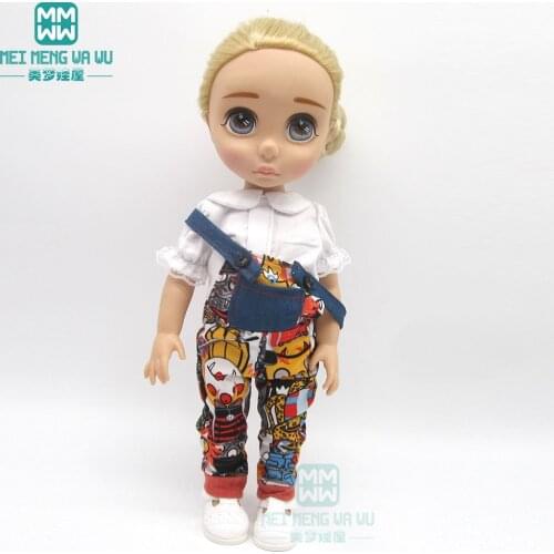 Clothes for dolls fits 38-40cm for 16inch dress for girls gift doll White shirt + strap dress