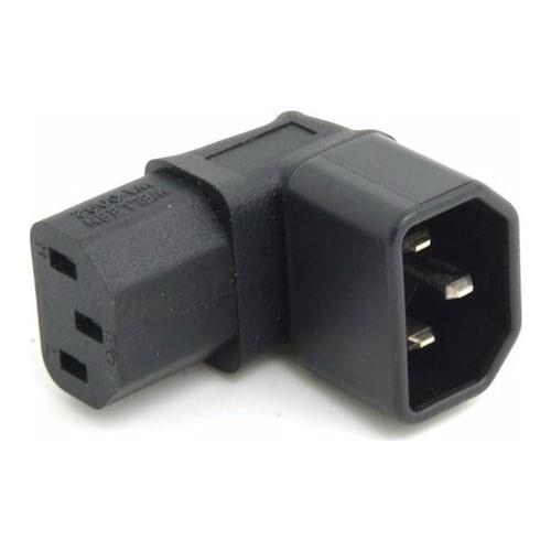 IEC C14 Male plug to Down Right Angled 90 Degree iec angle IEC C13 Female socket Power Extension Adapter connector adaptor