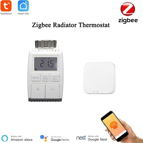 Smart Zigbee Radiator Thermostat Smart Heater Thermostatic Radiator Wireless Control Electric Floor Heating Alexa Compatible