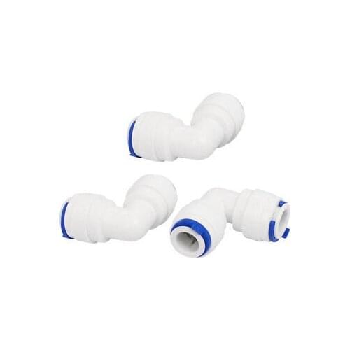 3/8" Elbow Push Fit Tube Quick Connect 3pcs for RO Water System Fountain