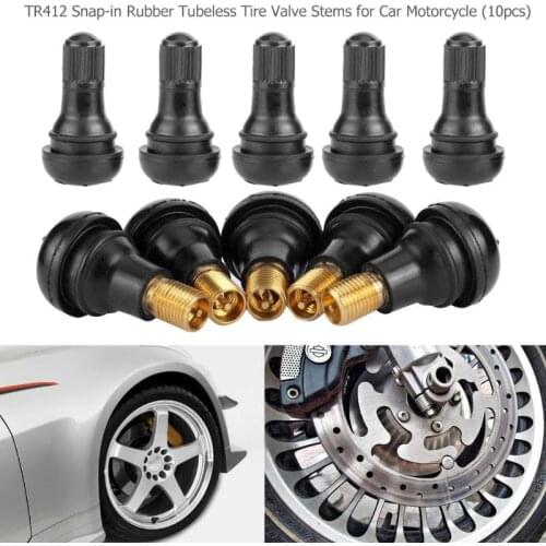 10/25Pcs Universal TR412 Rubber Copper Car Auto Vacuum Tire Tubeless Tyre Valve Stems Air Valve For Car Auto Motorcycle Motor