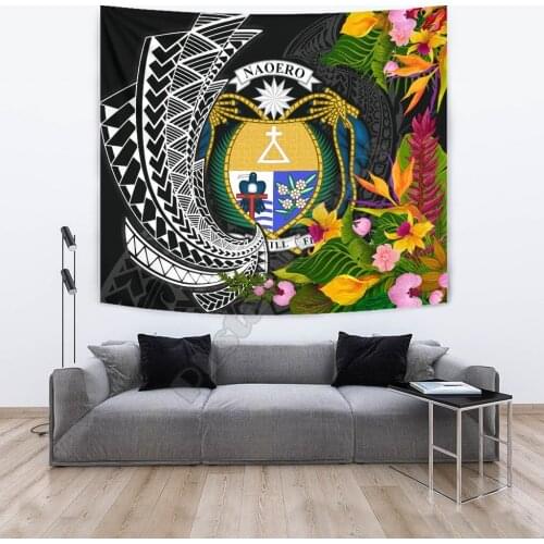 Nauru Tapestrys Seal Spiral Polynesian Patterns 3D Printed Tapestrying Rectangular Home Decor Wall Hanging