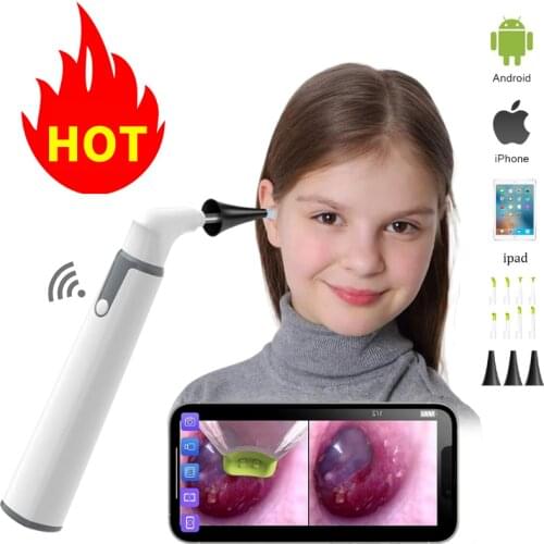 Wireless HD Ear Endoscope Camera 3.9mm Wifi Medical Otoscop 1080p Visual Ear Care Inspect Earwax Camera for ios Android Phone