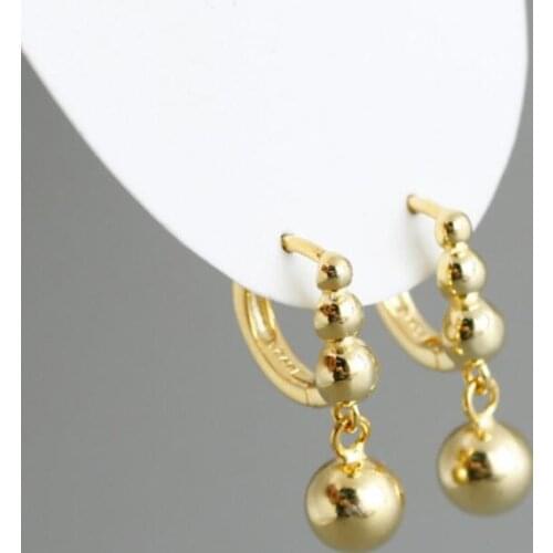 KOFSAC Fashion Round Beads Hoop Earrings For Women 925 Sterling Silver Ear Jewelry Lady Daily Wear Earring Girl Birthday Gift