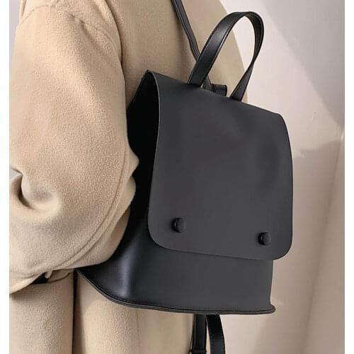 HOCODO 2021 Womens Mini Backpack PU Leather Shoulder Bag For Teenage Girls Simple Ladies Tote Bags High Quality Female Backpack