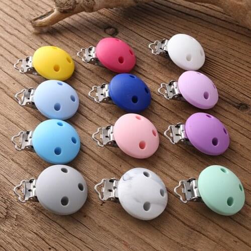 1pcs Pacifier Clip Silicone Holder For Nipples Chewelry Silicone Teether Beads Dummy Teething 0-12 Months Diy Pacifier Chain Toy