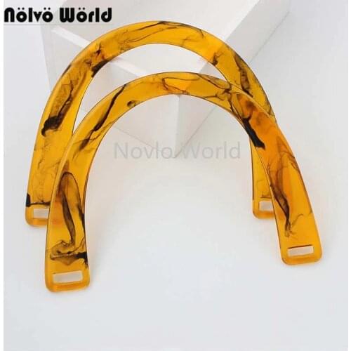 2-10-20 pieces 16x12cm Acrylic Handle Women Leather Purse handbag Resin Handle Fashion Semi-circle Bags Handle DIY Accessories