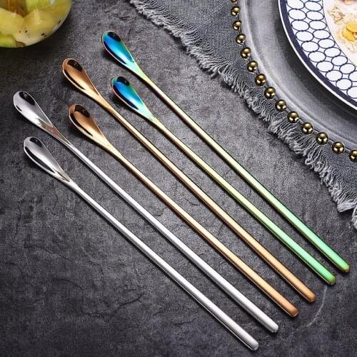 304 stainless steel ice spoon 23cm mixing spoon long handle Honey Spoon Bar spoon