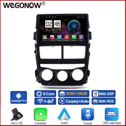 360 Panoramic Camera 6G+128G Android 10.0 Car DVD Player GPS WIFI Bluetooth 5.0 RDS Radio For Toyota Vios Yaris 2017 2018 2019