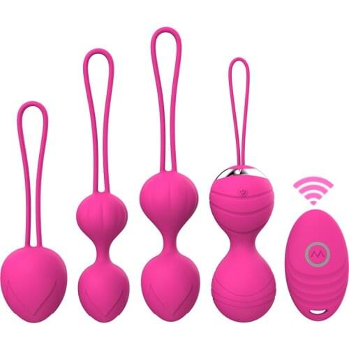 5pcs Vaginal Tighten Exercise Kegel Balls 10 Speed Vibrating Eggs Silicone Ben Wa Ball G Spot Vibrator Erotic Sex Toy for Women