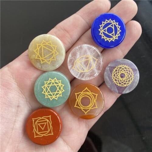 7pcs/set Natural Crystal Mixed seven Chakra Healing Stone Amethyst Quartz Agate Energy Ore Mineral Crafts Home Decoration