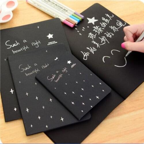 A5 A6 Doodle Sketchbook Notebook Drawing Graffiti Painting Notebook Spiral Sketch Book Black Blank Papers Kids Birthday Gift