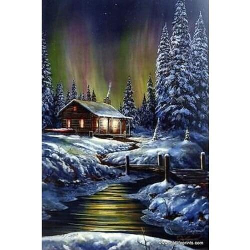 DIY 5D Full Diamonds Embroidery Snow scene square Diamond Painting Cross Stitch Kits Diamond Mosaic house icon Home Decoration