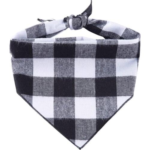 Pet Bandanas Washable Adjustable Pet Bibs Scarf Double-Cotton Plaid Printing Dog Scarf Pet Accessories For Small And Medium Dogs