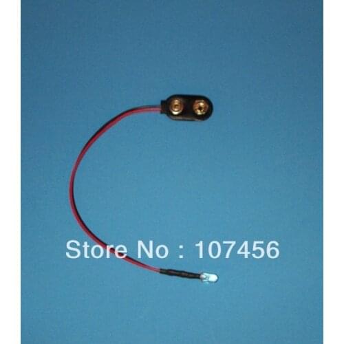 Free shipping 100pcs red flash LED Lamp Light Set Pre-Wired 3mm 9V DC WIRED LED 9 VOLT flashing red WITH SNAP 9V