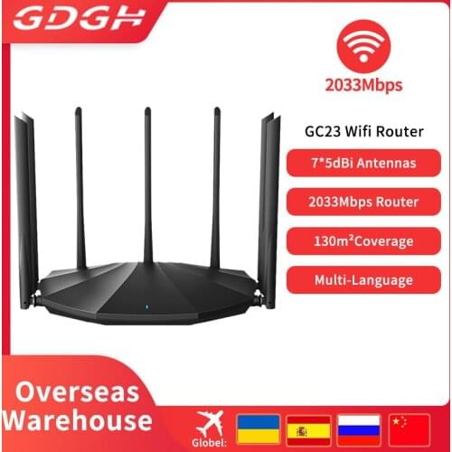 GDGH GLAC23 Wireless Gigabit Dual Band Wifi Router AC2100M WiFi Extender 2.4G/5Ghz 7*6dBi Antennas Router With Wider Coverage