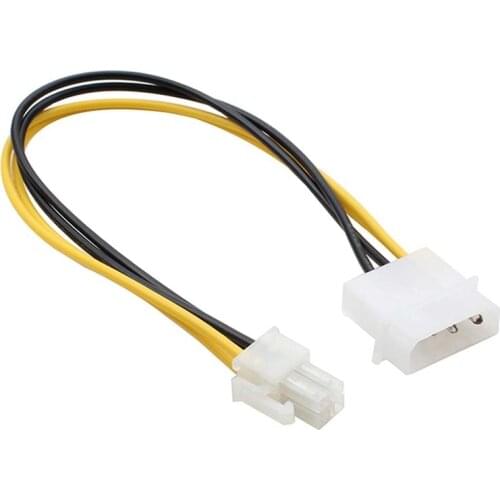 PC Computer Power Supply PSU EPS ATX/12V 4 pin IDE Molex to Motherboard 4-Pin P4 CPU Power Adapter Converter Cord Cable
