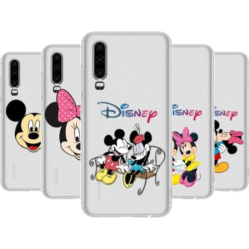 Disney Anime Transparent Phone Case For Huawei P 40 30 20 10 9 8 Lite E Pro Plus Etui Coque Painting Hoesjes comic fas