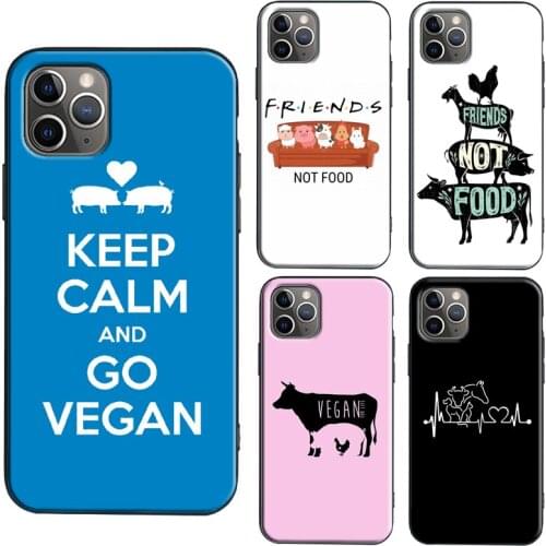 Vegan Vegetarian Quote Case For iPhone 11 12 Pro Max mini SE 2020 6S 8 7 Plus X XR XS Max Back Cover Shell