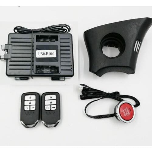 For Honda Accord 9 Generation Add Push Button Start Stop Car Alarm Remote Key Control and PKE Keyless Go System with Panel