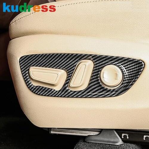 For Toyota Highlander Hybrid 2021 2022 Carbon Fiber Style Seat Adjustment Switch Frame Cover Trim Car Interior Accessories LHD