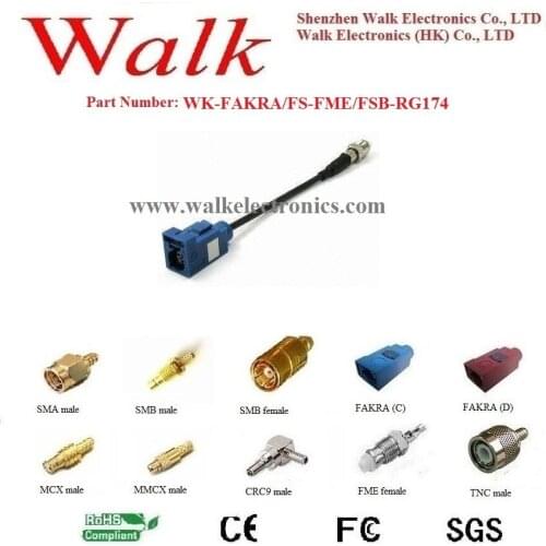 FME female to FAKRA female with rg174 cable, fakra fme adapter cable