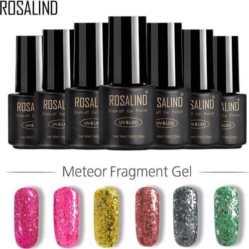 ROSALIND Gel 1S Diamond Nail Polish Glitter Colorful Gel paint Color code Hybrid varnishes fast dry Long Lasting for Nail art