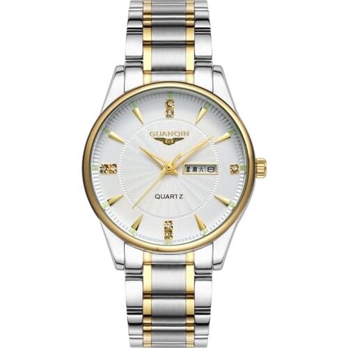 2020 Guanqin GQ81688 automatic watch brand new authentic fashion trend waterproof simple leisure steel band calendar