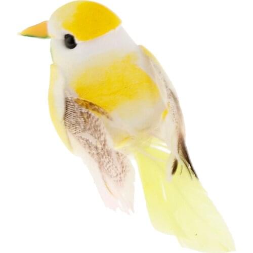 6Pcs Artificial Feather Fake Birds Realistic Garden Flower Craft Foam Prop