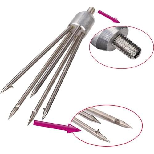 AUXPhome 5 Tine Frog Spear， Ice Fishing Spear，Fish Spear，Fishing Harpoon, Fish Frog EEL Salmon Barbed ，Stainless Steel