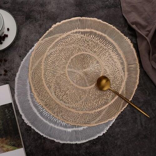 Creative Placemats for Table Decoration Nordic Style Round Dinner Plates PVC Mat Coaster Cup Holder