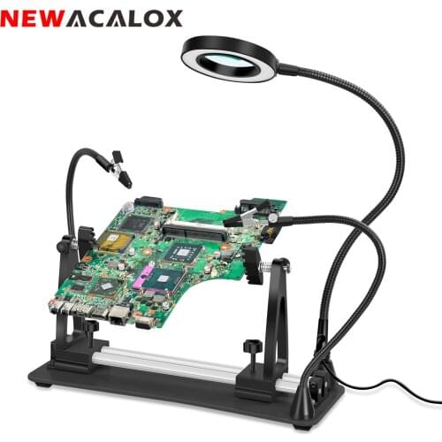 NEWACALOX Magnetic PCB Board Fixture 360 Degree Rotation Hot Air Gun Frame Soldering Third Hand Flexible Arm For Repairing Tools