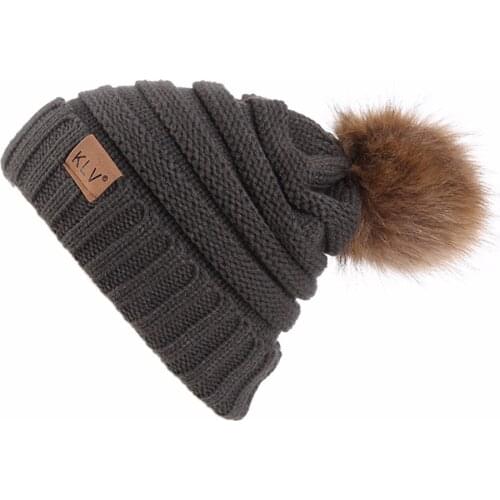 Men Women Baggy Warm Crochet Winter Wool Knit Ski Beanie Skull Slouchy Caps Hat With Ball Plush Hats Crochet Beanie Cap#P30