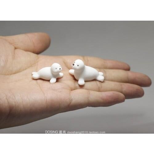 Marine Life White Little Dolphin Model Ornaments Sea Small Baby Dolphin Aquarium Decoration Fish Tank Miniature Accessories Toys