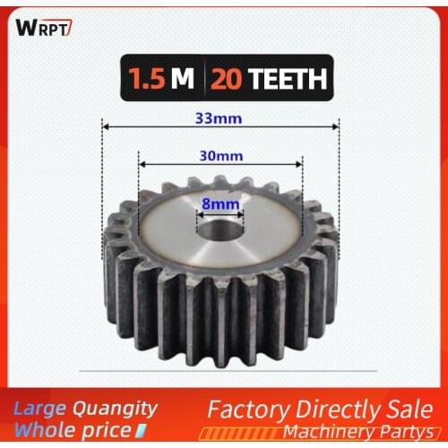 1Pcs 1.5M 20Teeth 1.5 Mold Motor Gear Wheel Fit for DIY Small Drilling Machine,15mm thick, 45# steel, high frequency quenching