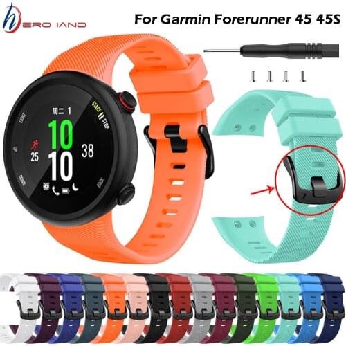 Sports Soft Silicone Case Cover Replacement Watch Band Wrist Strap for Garmin Forerunner 45 45S Smart watch Wearable accessories