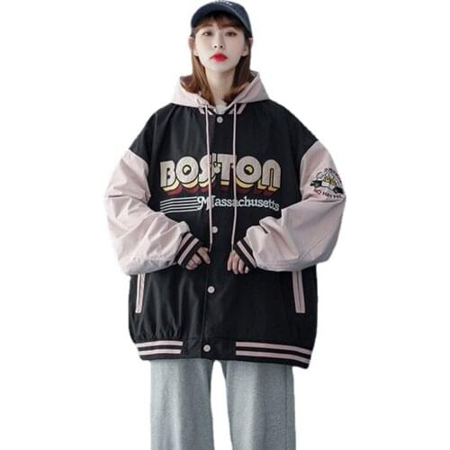 2021 New Hit Color Baseball Uniform Womens Ins Tide Loose Korean Style Fried Street Students All-match Harajuku Style Jacket