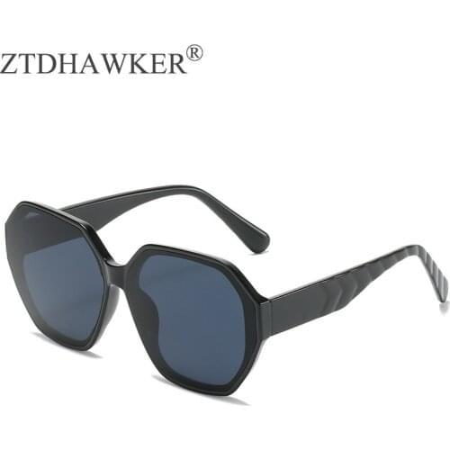 2021 New Large Frame Irregular Polygon Womens Sunglasses Trend Fashion Versatile Outdoor Sunscreen UV400