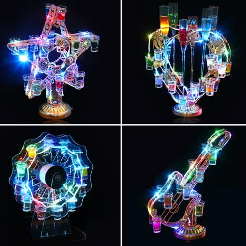 Rechargeable Cocktail Glass holder Stand VIP Service Shot Glass Glorifier Display Rack Cocktail Shelf For Bar Nightclub Decor